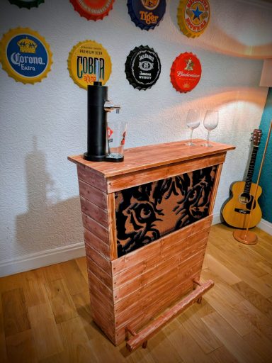 bar counter, handcrafted, wood cabinet, storage unit, lamp, wine, whiskey, man cave, home bar, Manchester, custom design, shelf, unique bar